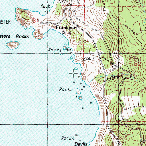 Topographic Map of O'Brien Creek, OR