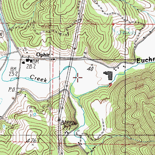 Topographic Map of Euchre Creek Pond, OR