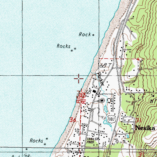 Topographic Map of Parker Creek, OR