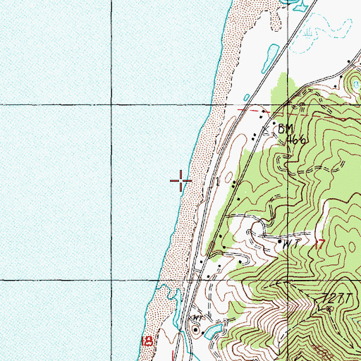 Topographic Map of Ophir Beach, OR