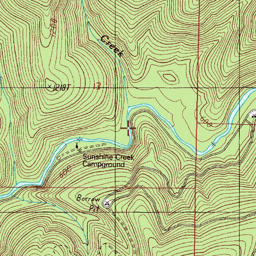Topographic Map of Sunshine Mine, OR