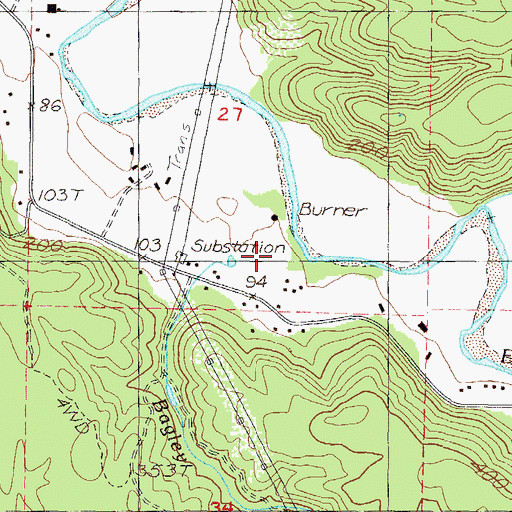Topographic Map of Bagley Creek, OR
