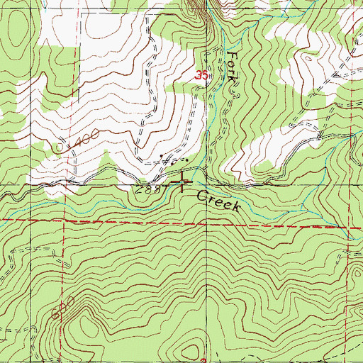 Topographic Map of North Fork Crystal Creek, OR