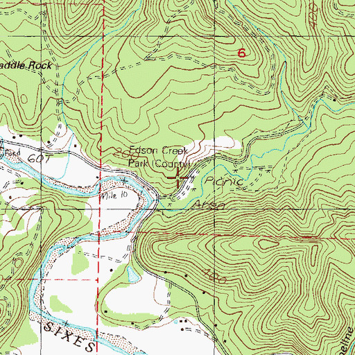 Topographic Map of Edson Creek Campground, OR