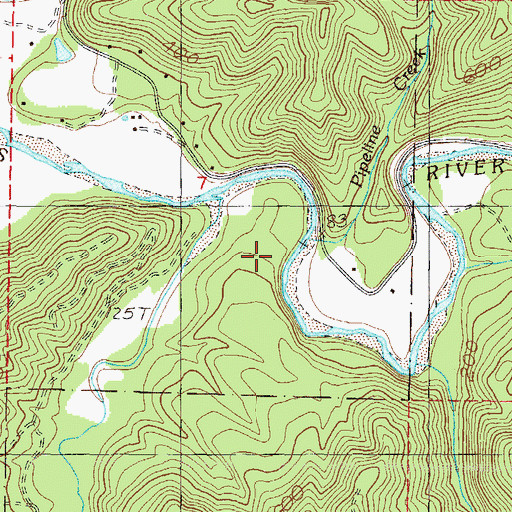 Topographic Map of Pipeline Creek, OR