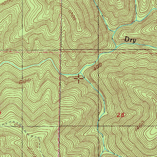 Topographic Map of Grassy Creek, OR