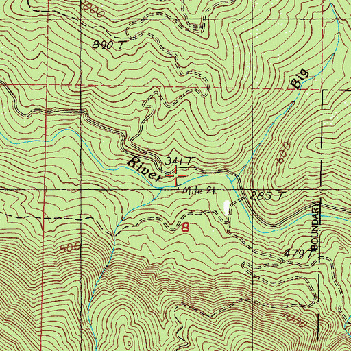 Topographic Map of Lily B Creek, OR
