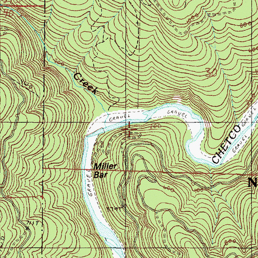 Topographic Map of Miller Bar, OR