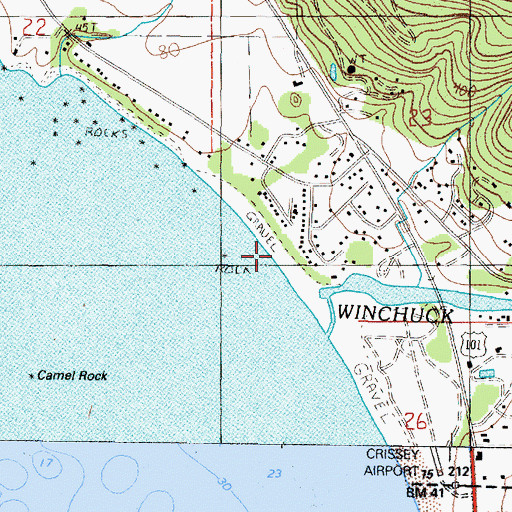 Topographic Map of Moore Creek, OR