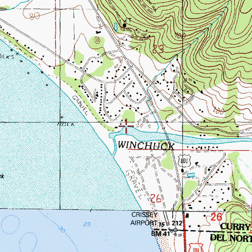 Topographic Map of Winchuck State Park, OR