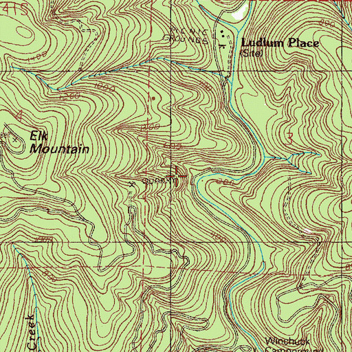 Topographic Map of Louise Creek, OR