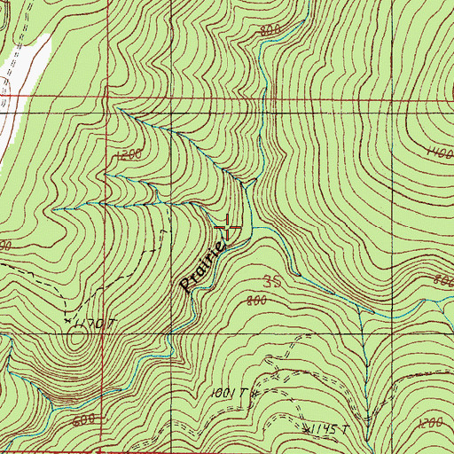 Topographic Map of Nook Creek, OR