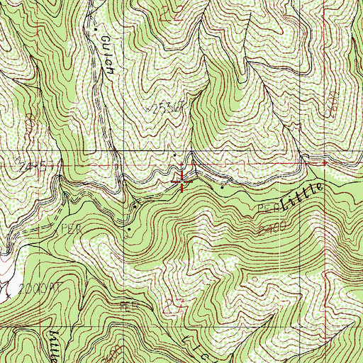 Topographic Map of Thunder Gulch, OR