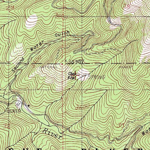 Topographic Map of Oak Flat, OR