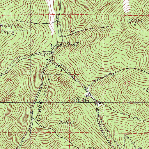 Topographic Map of Hope Spring, OR