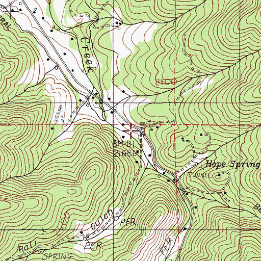 Topographic Map of Rail Gulch, OR