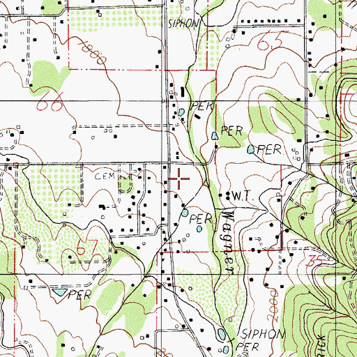 Topographic Map of Packard Gulch, OR