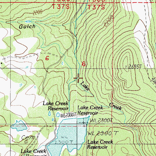 Topographic Map of Mud Creek, OR