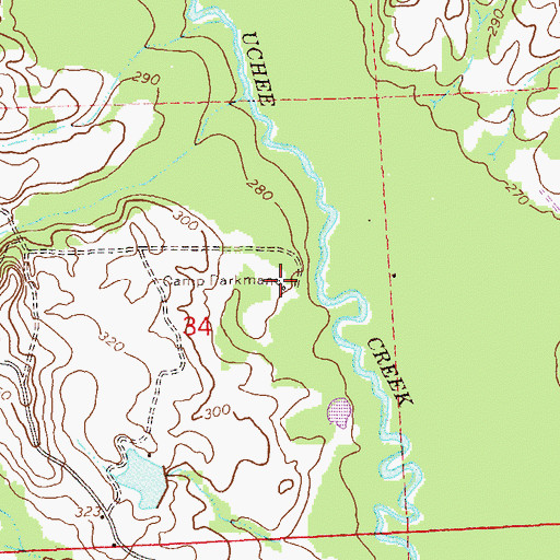 Topographic Map of Camp Parkman, AL