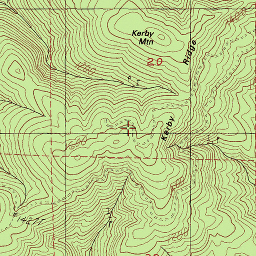 Topographic Map of Kerby Ridge, OR