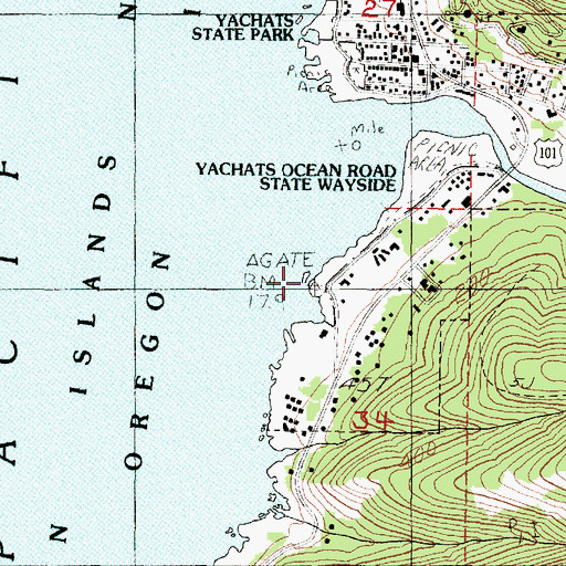 Topographic Map of Agate Point, OR
