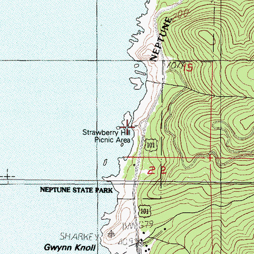 Topographic Map of Strawberry Hill, OR