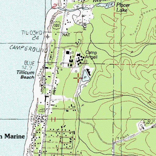 Topographic Map of Big Creek Log Pond, OR