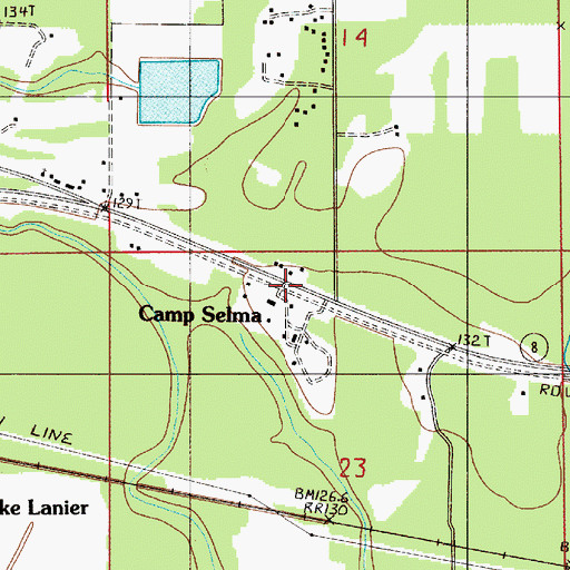 Topographic Map of Camp Selma, AL