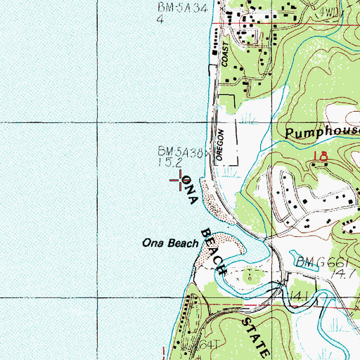 Topographic Map of Ona Beach, OR
