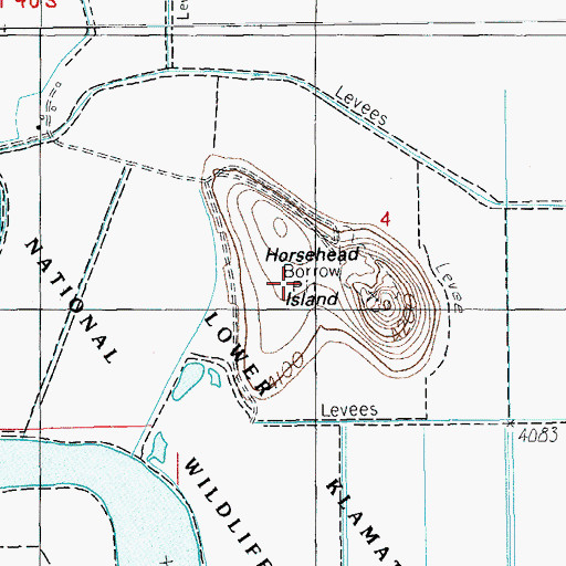 Topographic Map of Horsehead Island, OR