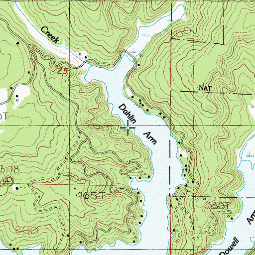 Topographic Map of Dahlin Arm, OR