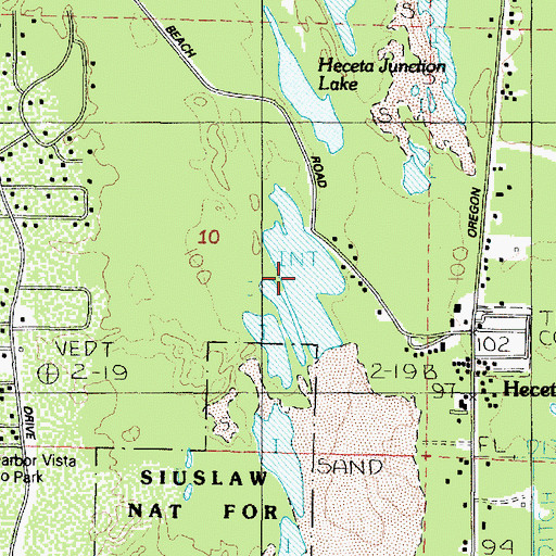 Topographic Map of Heceta Junction Lake, OR