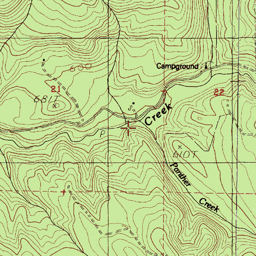 Topographic Map of Panther Creek, OR
