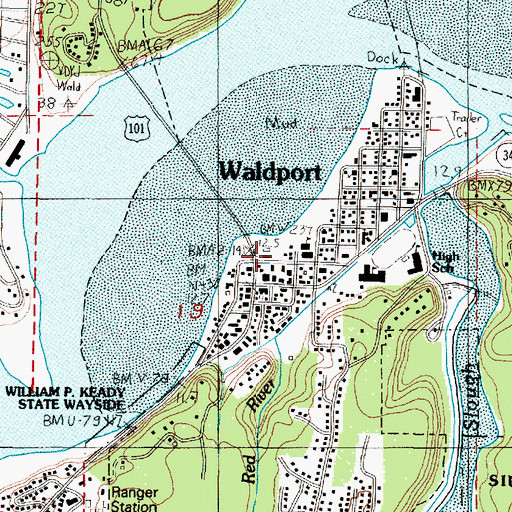 Topographic Map of Red River, OR