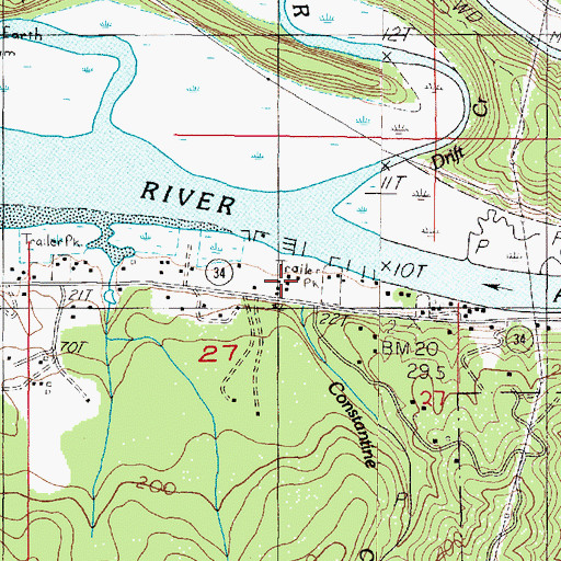 Topographic Map of Constantine Creek, OR