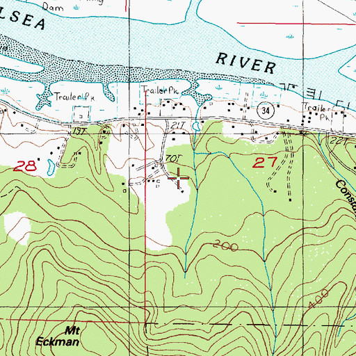 Topographic Map of Darling Creek, OR