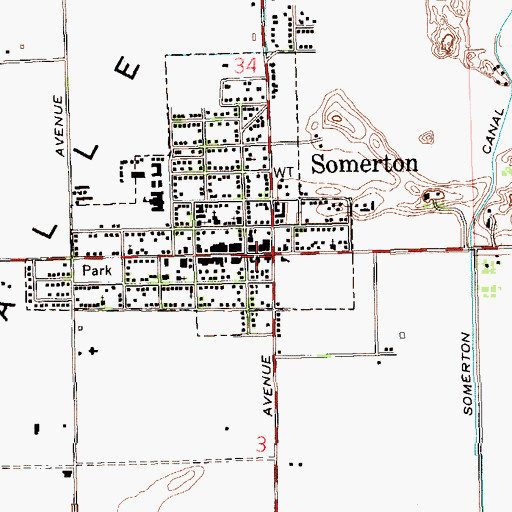 Topographic Map of Somerton, AZ