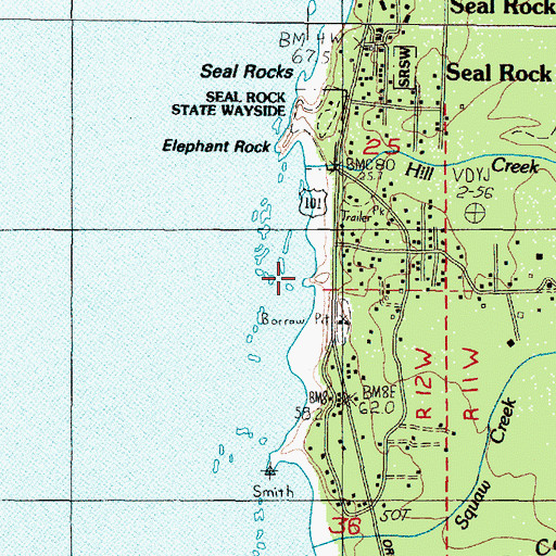 Topographic Map of Little Creek, OR
