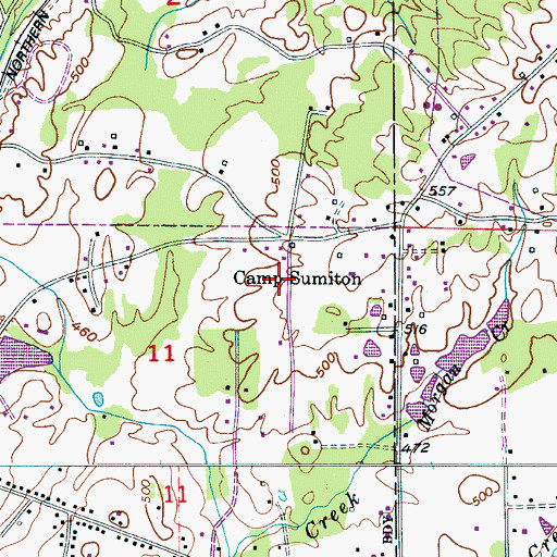 Topographic Map of Camp Sumiton, AL