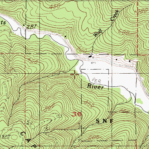 Topographic Map of Spring Creek, OR
