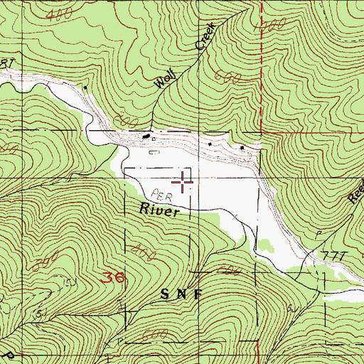 Topographic Map of Long Creek, OR