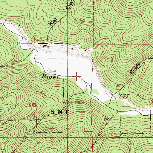 Topographic Map of Cedar Creek, OR