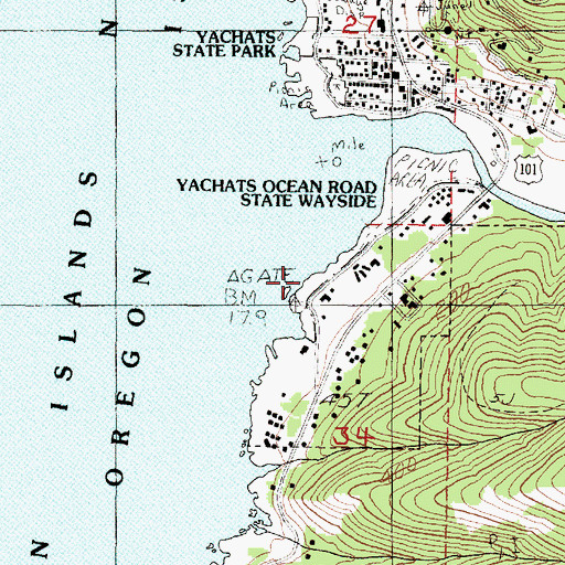 Topographic Map of Gregory Creek, OR
