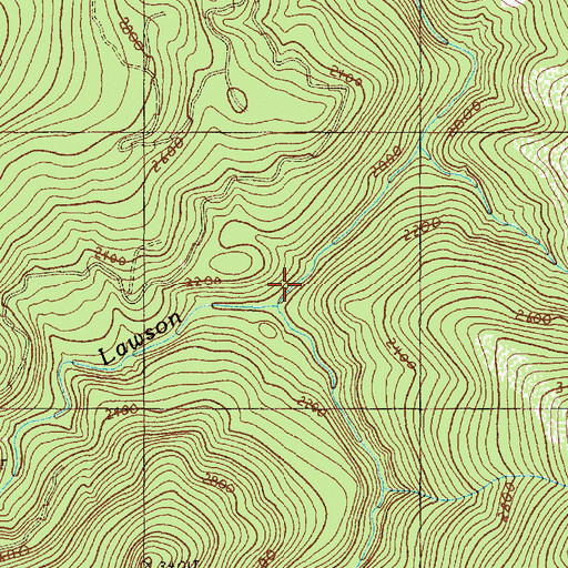 Topographic Map of South Fork Lawson Creek, OR