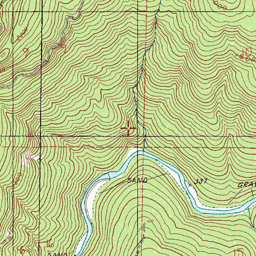 Topographic Map of Tolman Creek, OR