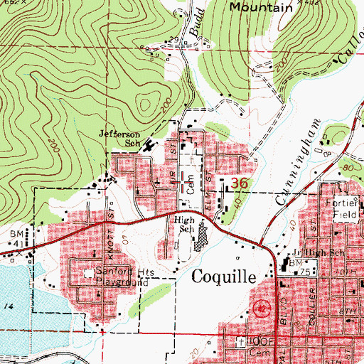 Topographic Map of Masonic Cemetery, OR