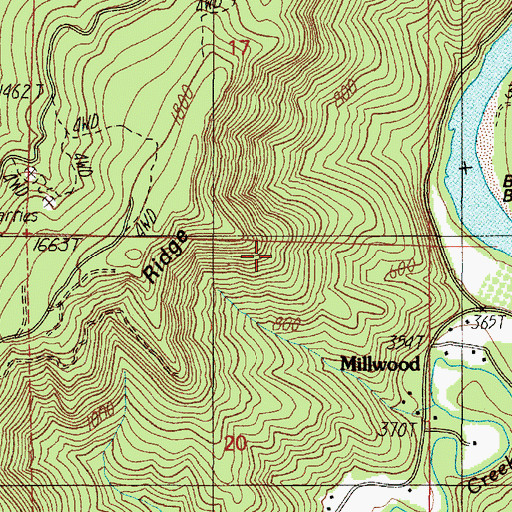 Topographic Map of Beaver Pond, OR
