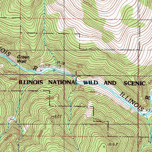 Topographic Map of Green Wall, OR