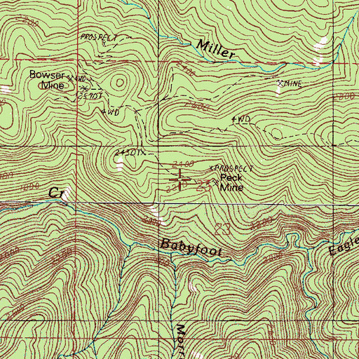 Topographic Map of Golden Eagle Mine (historical), OR