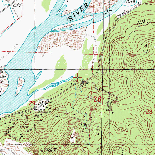 Topographic Map of Flood Creek, OR
